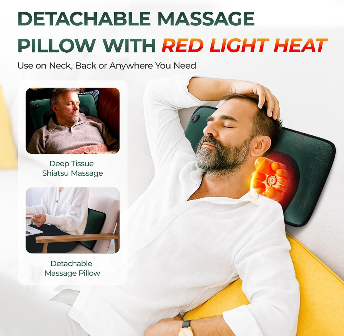 Velvet Full Body Massage Mat with Heat, Foldable Massager Chair Pad