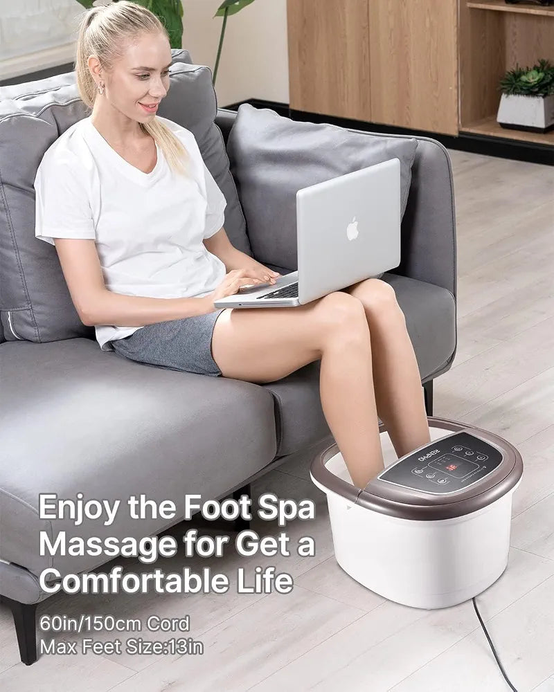 RENPHO Foot Spa and Massager with Heater, Foot Massager, Foot Bath, Brown
