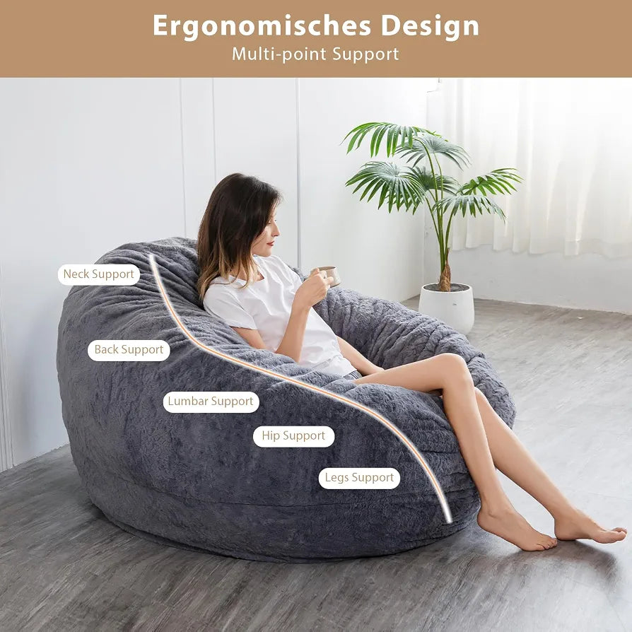 MAXYOYO Bean Bag Bed - Convertible Folds from Bean Bag Chair to Bed - Large Sofa with Plush Cover and Fluffy Filling Included for Adult, Guest 