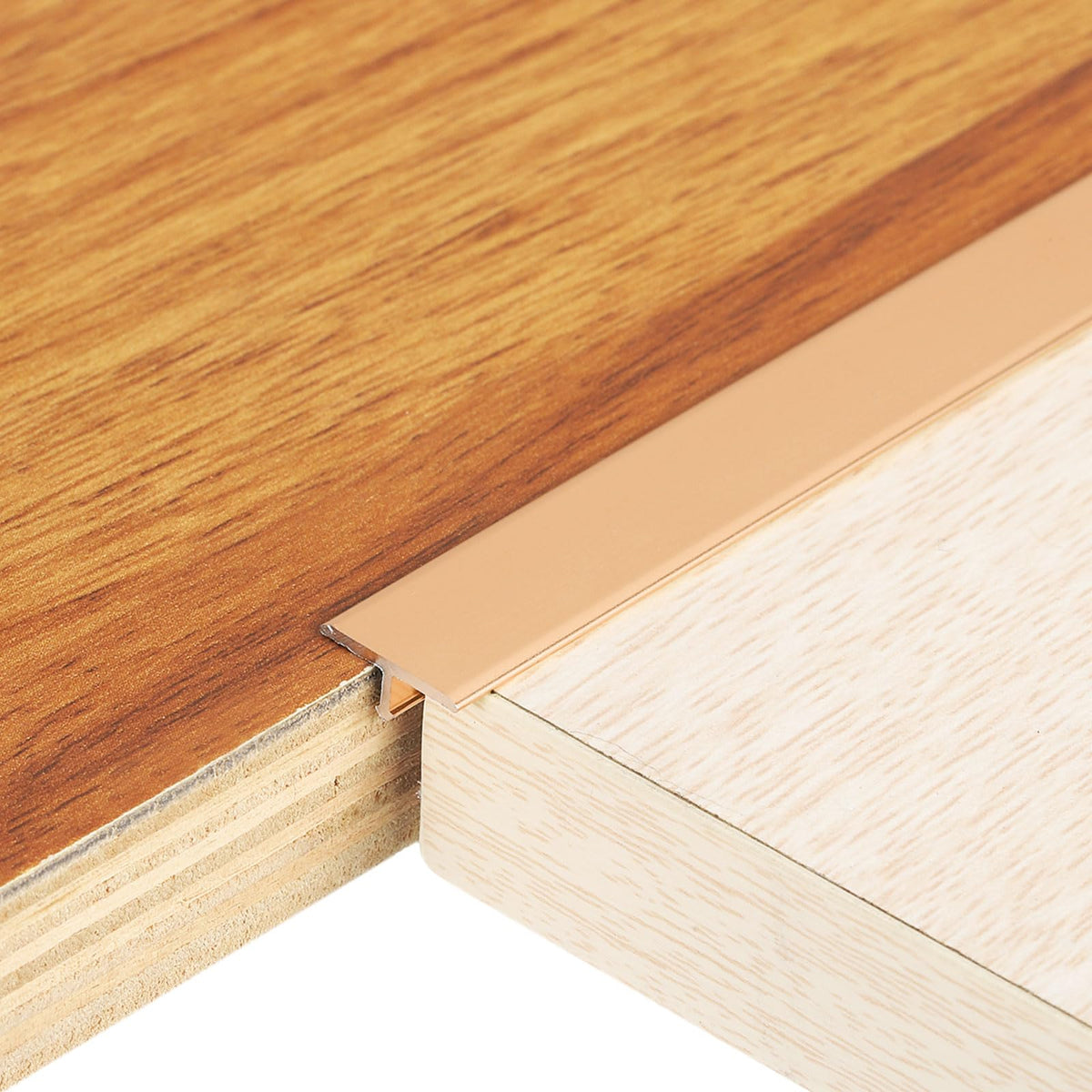 sourcing map 3Pcs 2.9ft x 0.47" t Molding Floor Transition Strips, Aluminium Alloy Vinyl Flooring Gap Trim for Joining Laminate Planks Tiles Floor Gaps, Gold 2.9Ft x 0.47" Gold 3