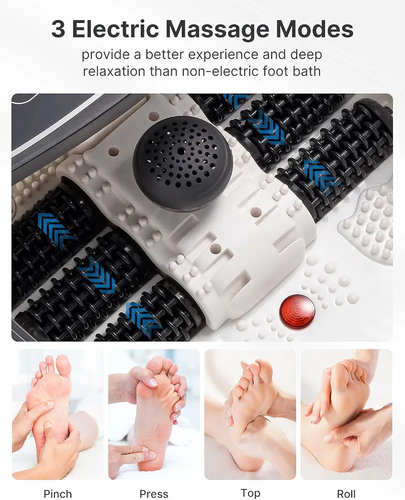 RENPHO Foot Spa and Massager with Heater,Foot Massager,Foot Bath,Deep Black