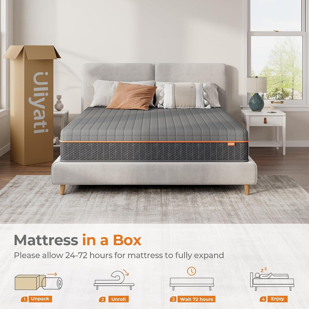 Uliyati Single Mattress Gel Memory Foam Mattress, Medium, 90x190×18CM | Breathable Mattress for Cool Sleep & Pressure Relief, Motion Isolation 18CM Single(90x190cm)