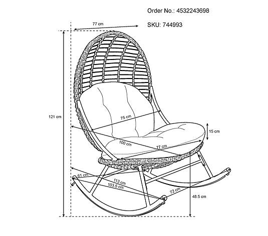 Garden Stories Woven Padded Rocker Chair