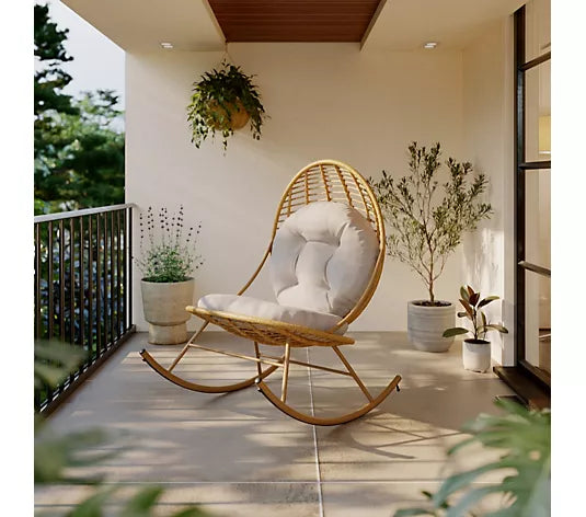 Garden Stories Woven Padded Rocker Chair