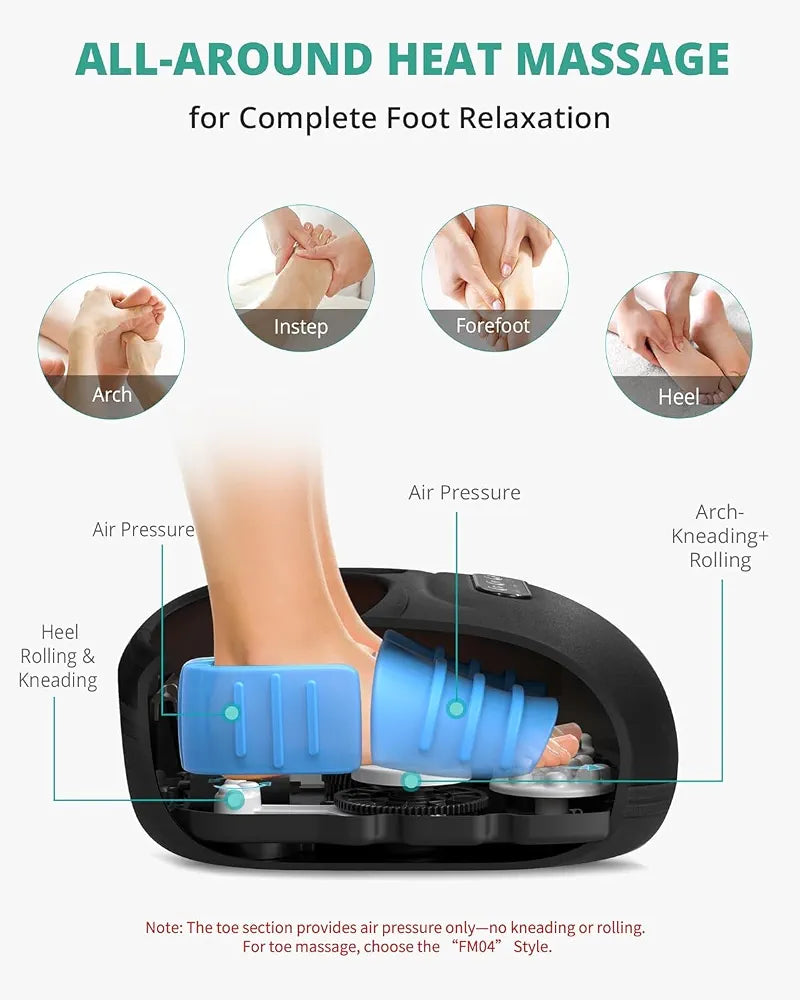 Medcursor Foot Massager Machine with Heat, Deep Kneading Air Compression Feet Massager, Shiatsu Foot Massage for Home or Office Use,Gifts for Women and Men 