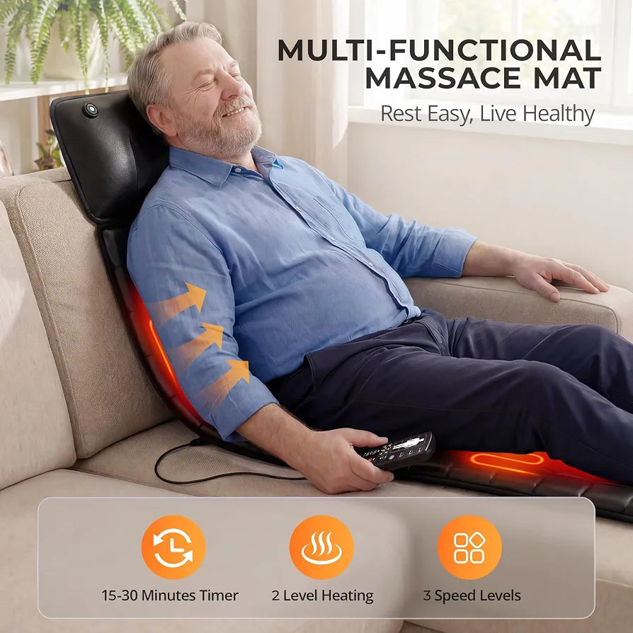 PU Leather Full Body Massage Mat with Heat, Without Foot Massager