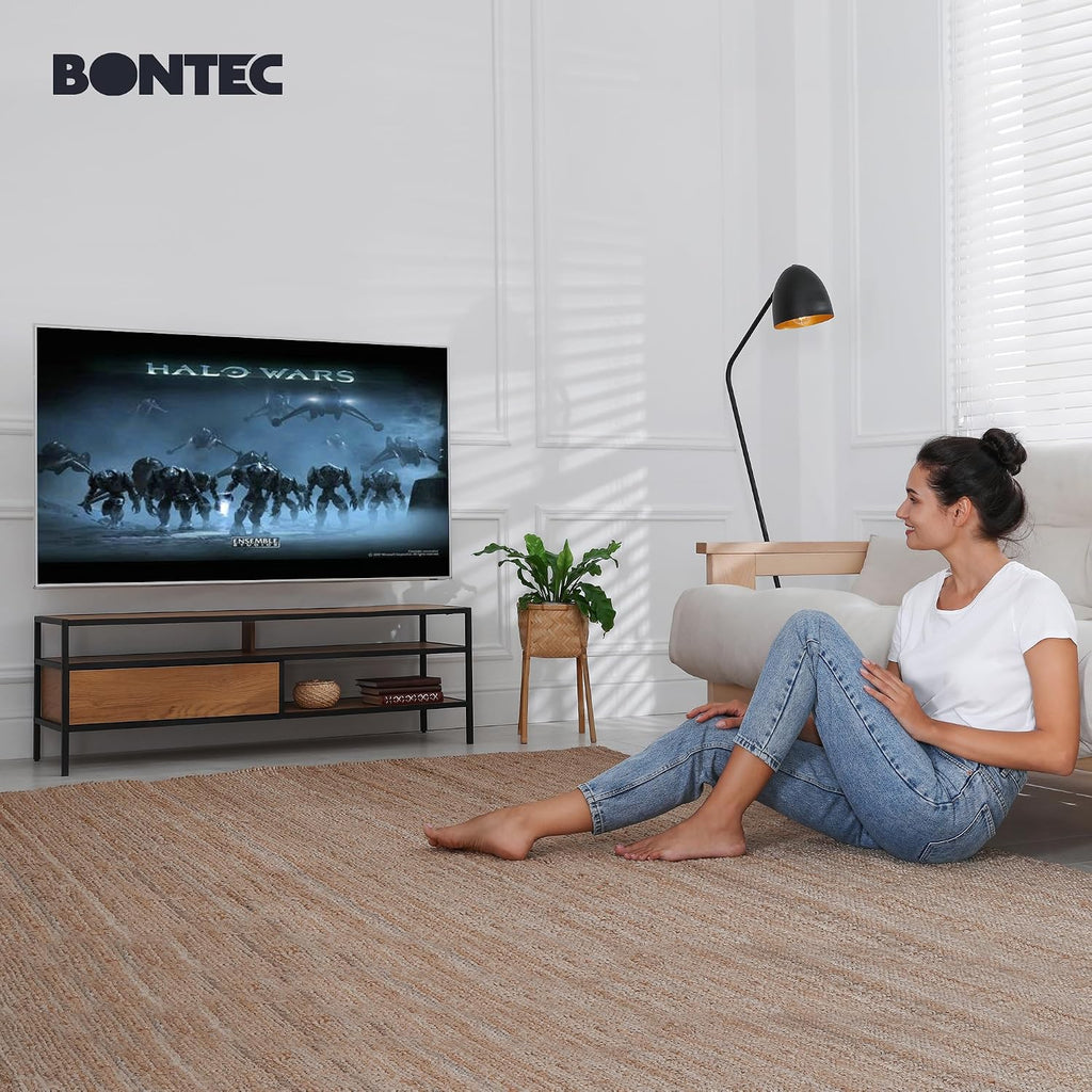 BONTEC TV Wall Bracket for 23-70 Inch TVs, Full Motion Wall Mount, 45 kg | Max VESA 400x400 mm, double arm design, swivel tilt extension to 380 mm, LED LCD OLED screens, spirit level included