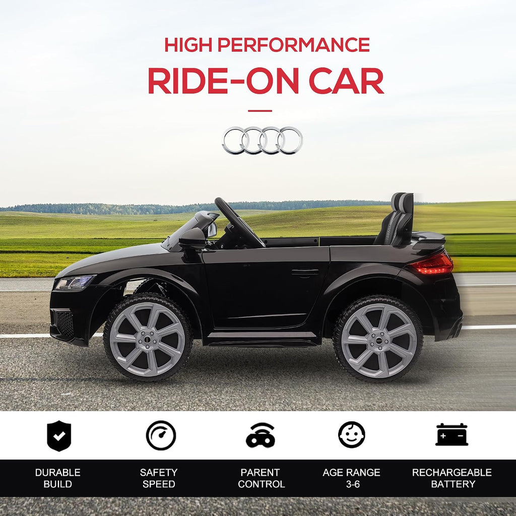 HOMCOM Audi TT RS Licensed 12V Kids' Electric Ride on Car for Kids Black