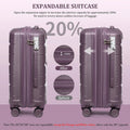 Sea choice Luggage Set 2 Piece Suitcase Set Hard Shell Expandable Luggage with Wheels Hand Luggage Travel Suitcase with TSA Lock 8 Wheels Suitcase Expandable Suitcase Small