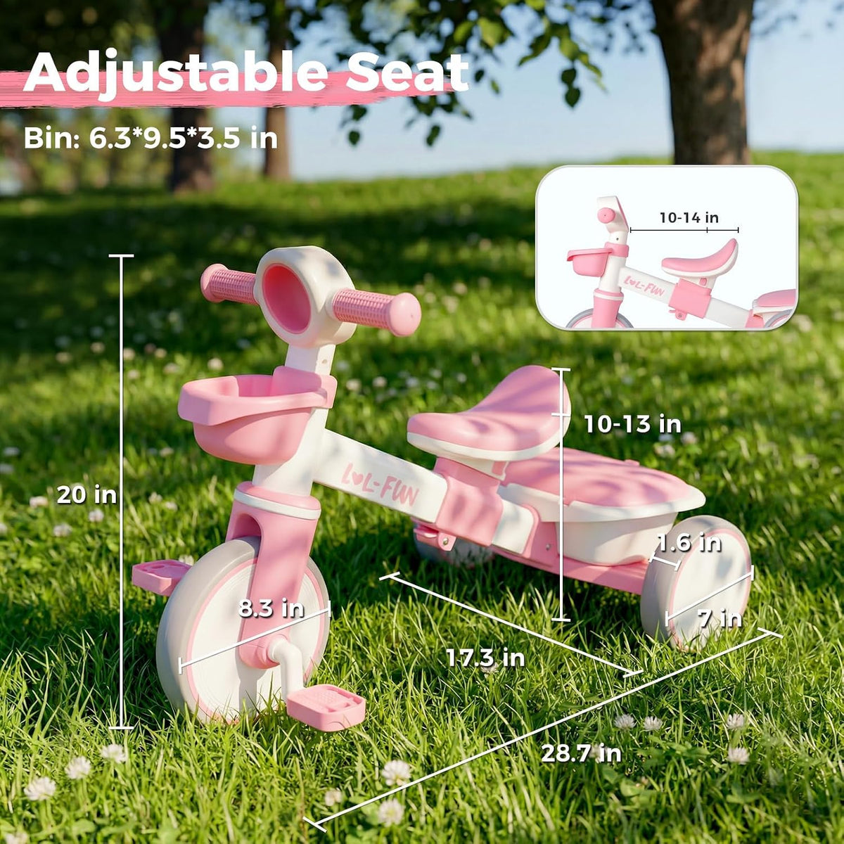 LOL-FUN Toddler Tricycle 1-3 Year Old