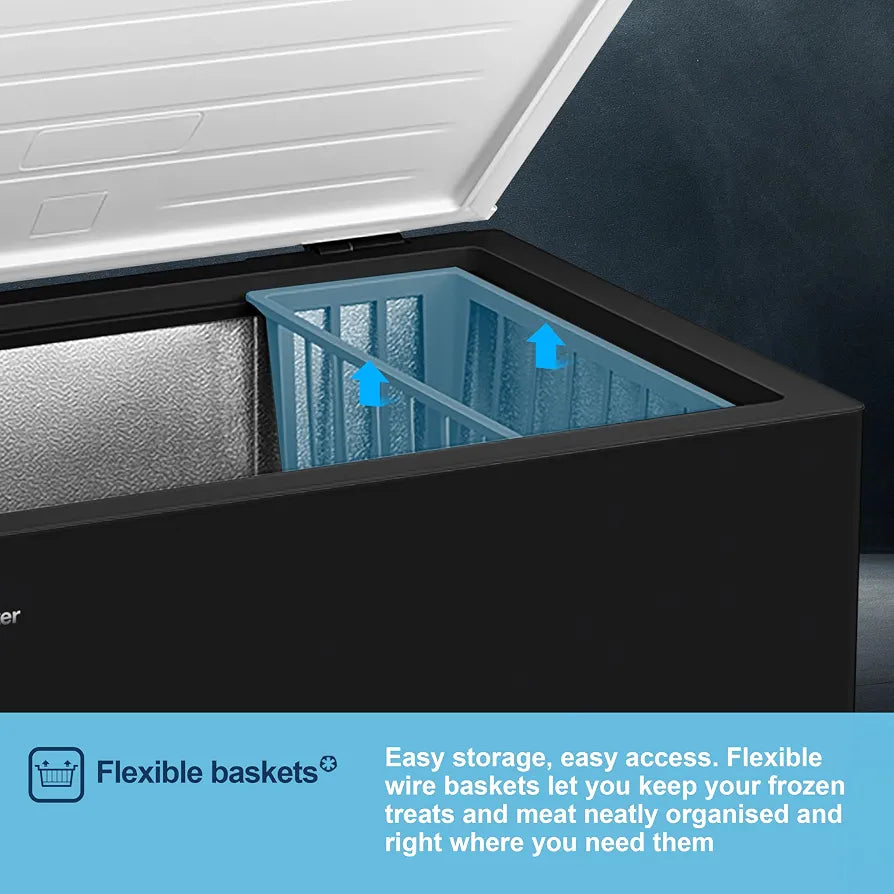 Fridgemaster MCF200EB 198L Chester Freezer 4 Star Freezer Rating - 55.9D x 78.7W x 85.8H cm Black - E Rated