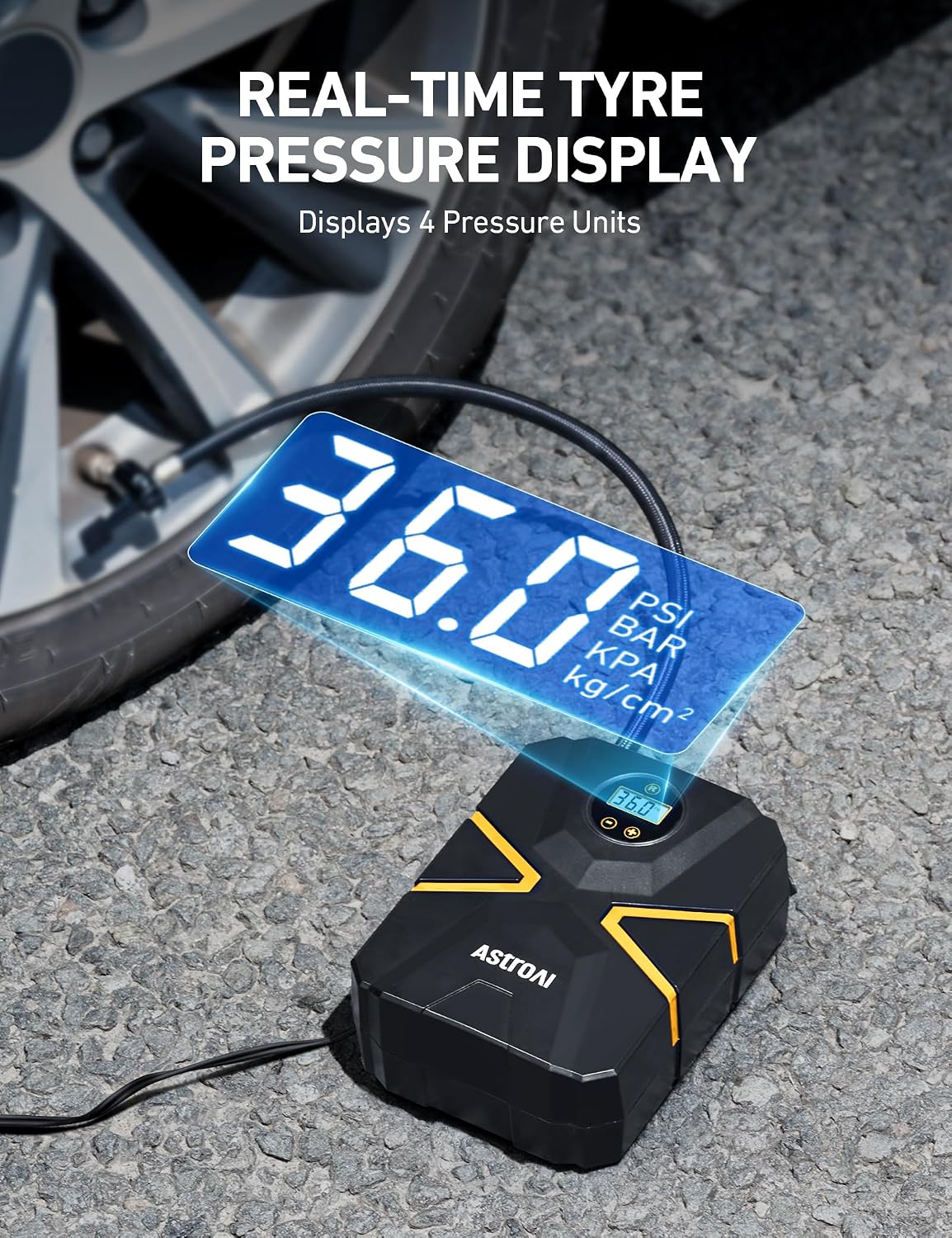 AstroAI Tyre Inflator Air Compressor 12V DC, Digital Car Tyre Pump 150PSI