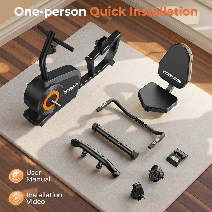 YOSUDA Recumbent Exercise Bike, 160kg, 16 Level Magnetic Resistance, APP