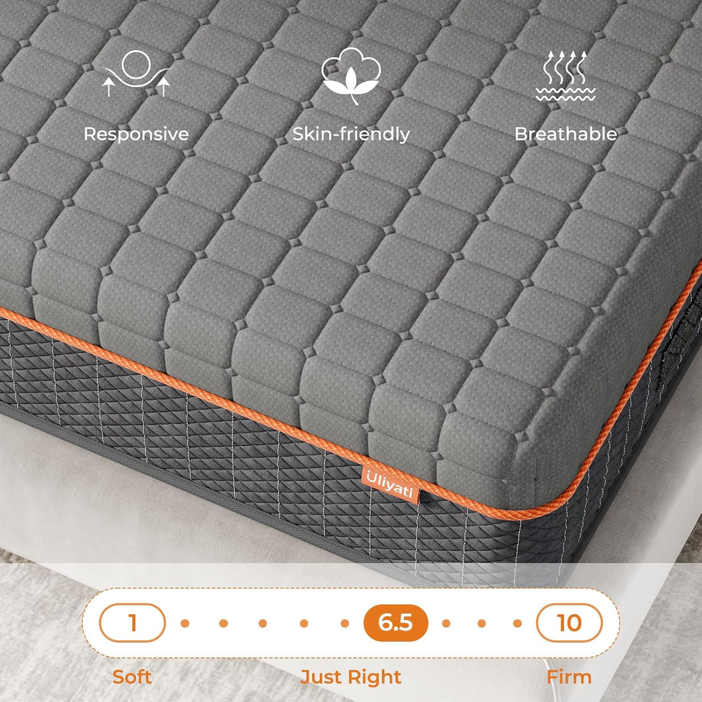 Uliyati Single Mattress Gel Memory Foam Mattress, Medium, 90x190×18CM | Breathable Mattress for Cool Sleep & Pressure Relief, Motion Isolation 18CM Single(90x190cm)