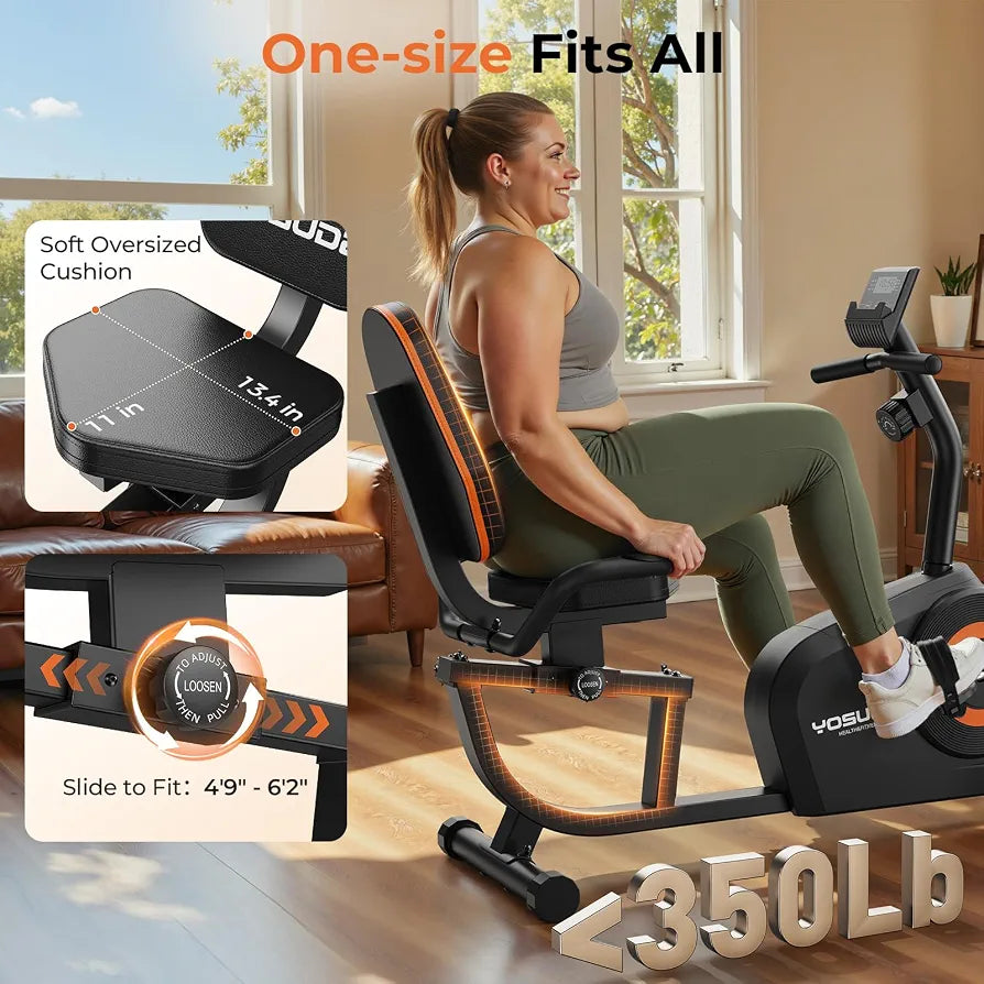YOSUDA Recumbent Exercise Bike, 160kg, 16 Level Magnetic Resistance, APP