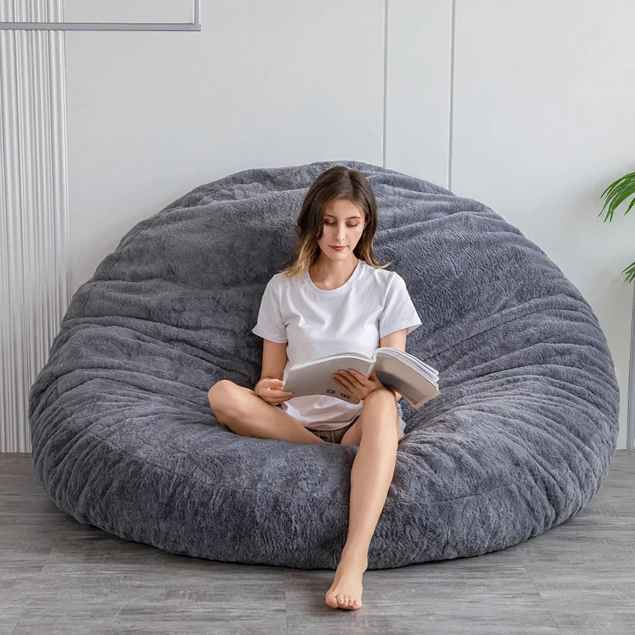 MAXYOYO Bean Bag Bed - Convertible Folds from Bean Bag Chair to Bed - Large Sofa with Plush Cover and Fluffy Filling Included for Adult, Guest 