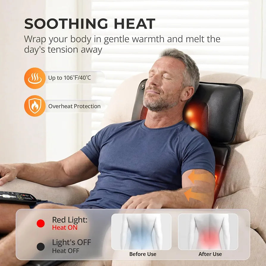PU Leather Full Body Massage Mat with Heat, Without Foot Massager