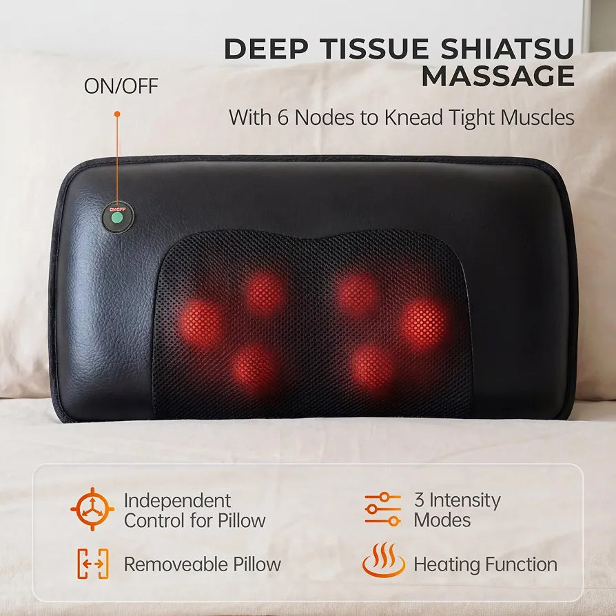 PU Leather Full Body Massage Mat with Heat, Without Foot Massager