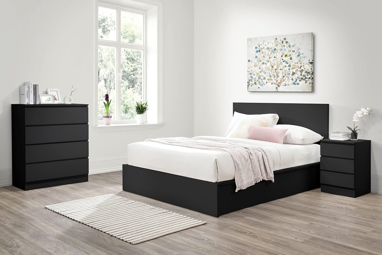 Oslo 4 Drawer Black Chest of Drawers