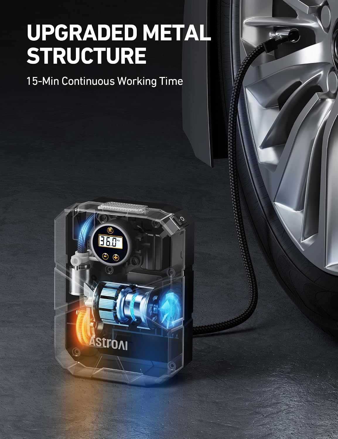 AstroAI Tyre Inflator Air Compressor 12V DC, Digital Car Tyre Pump 150PSI