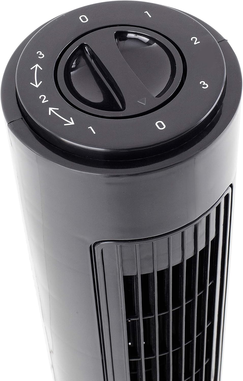 Neo 29" Inch Air Cooling Cooler Free Standing Quiet Bedroom Bladeless Tower Fan 3 Speed Oscillating (Black and White)