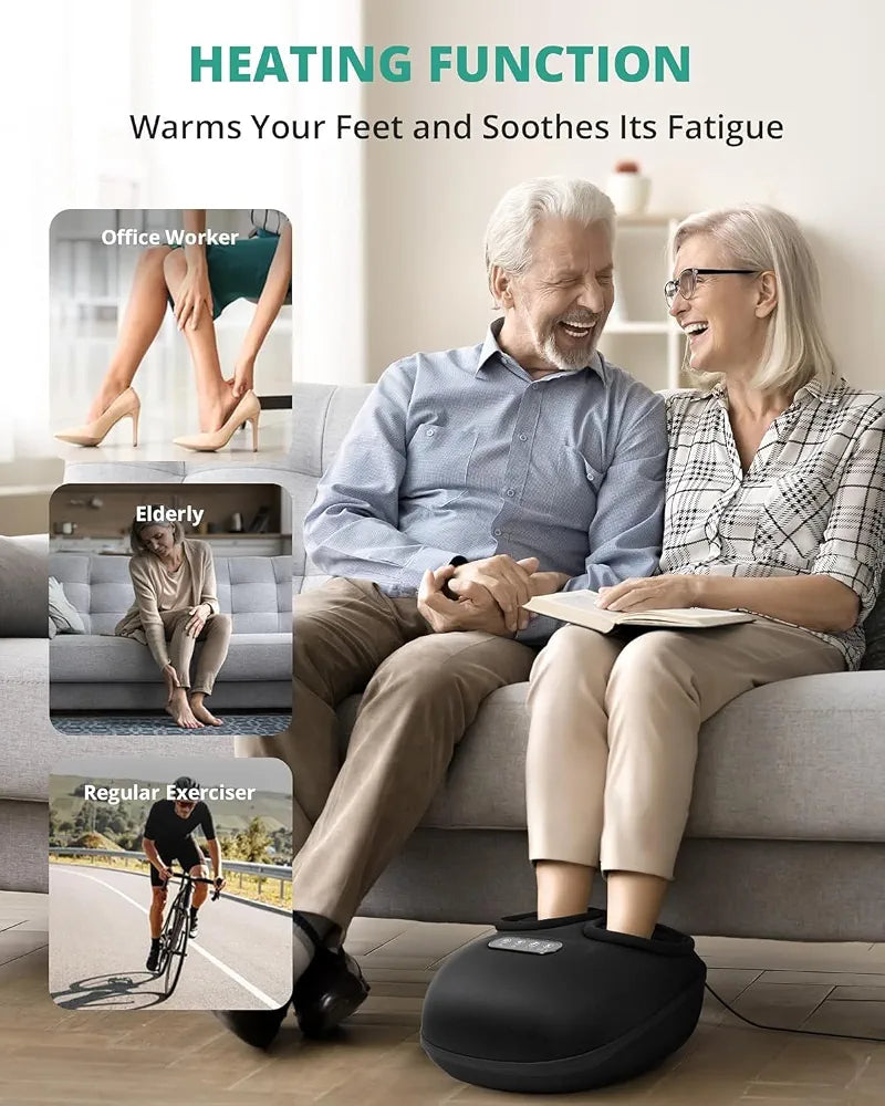 Medcursor Foot Massager Machine with Heat, Deep Kneading Air Compression Feet Massager, Shiatsu Foot Massage for Home or Office Use,Gifts for Women and Men 