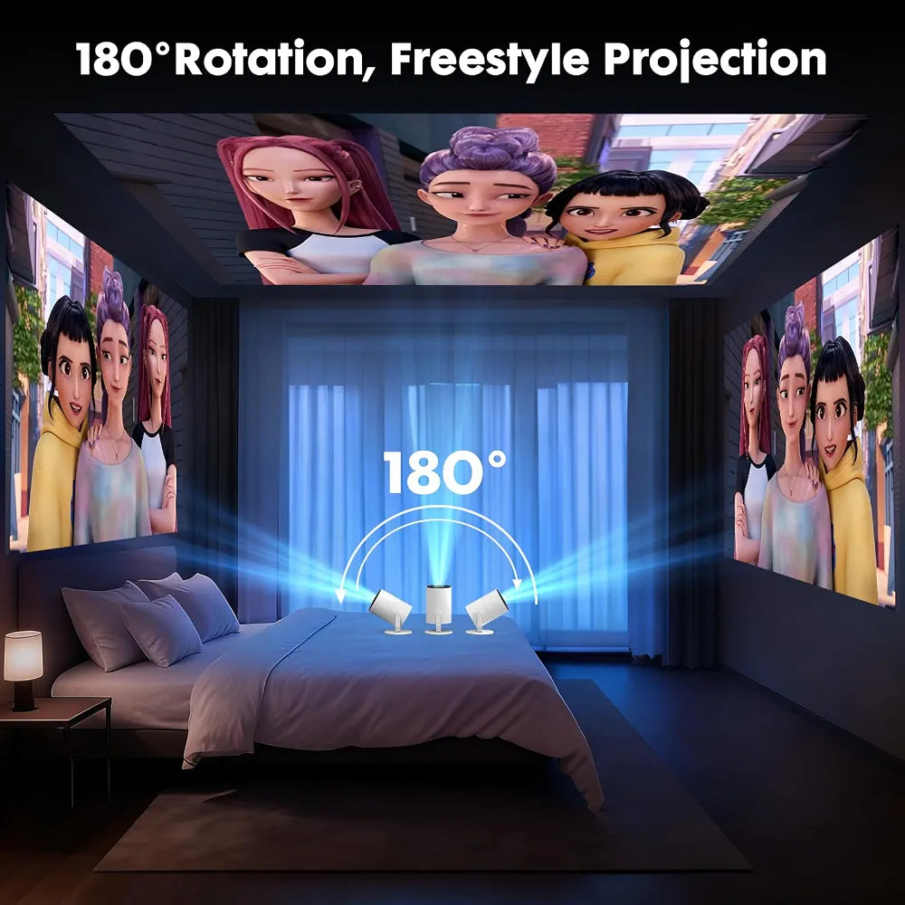 Tecaki Android 14 Mini Projector with WiFi 6 & Bluetooth 5.2