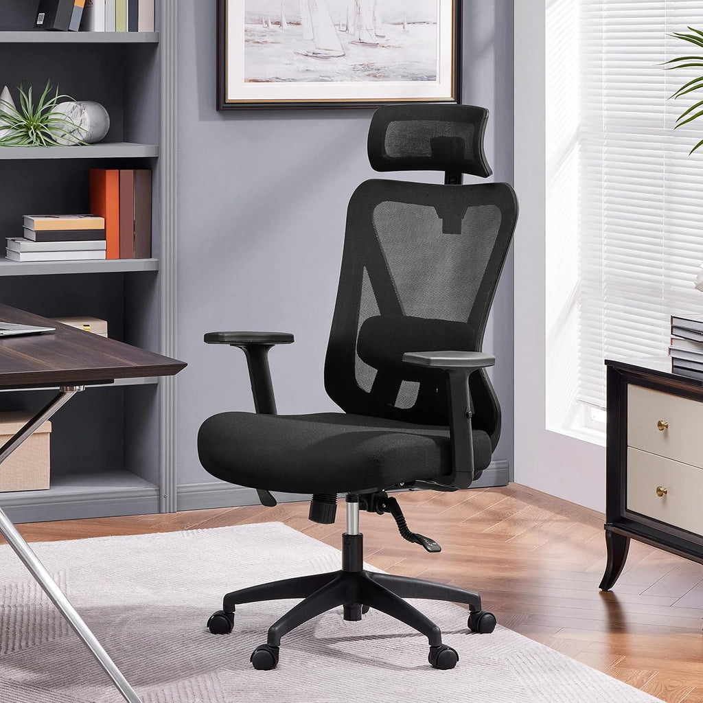 Yaheetech Ergonomic Desk Chair with Adjustable Lumbar Support Black