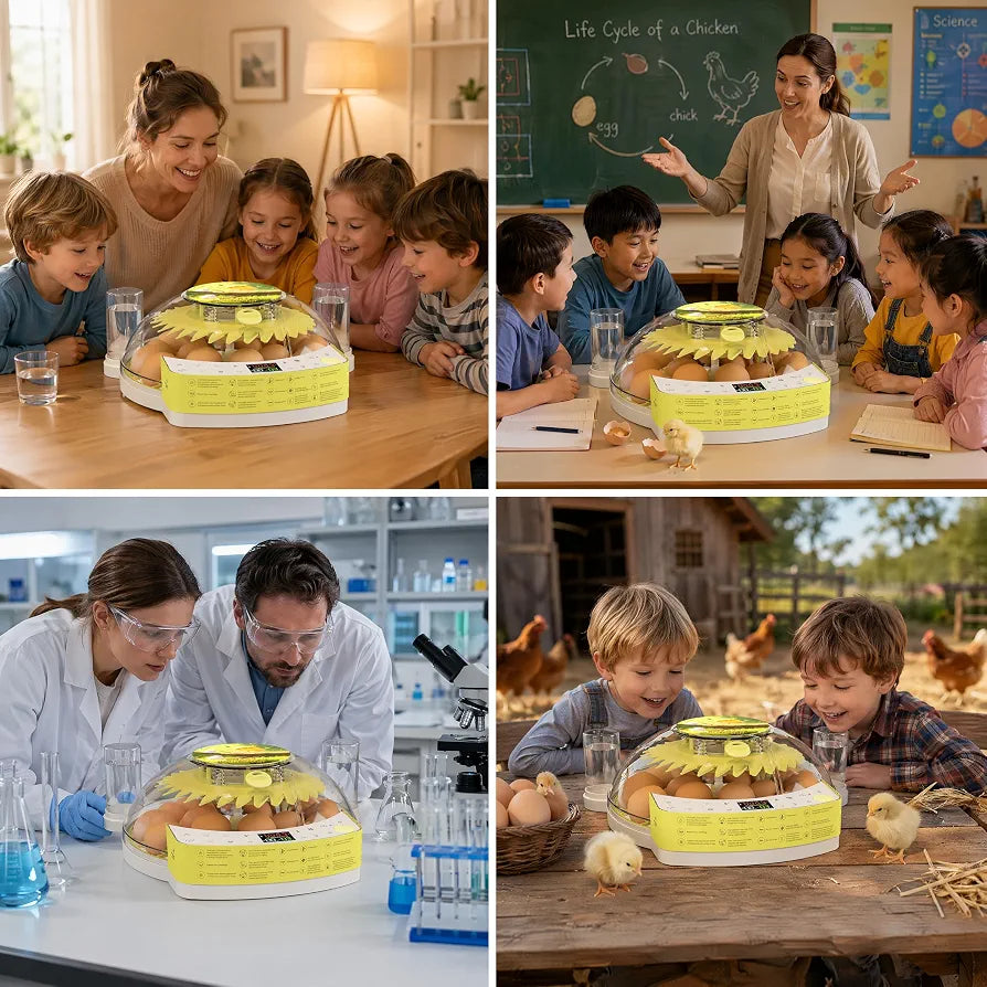 22-Egg Smart Incubators for Hatching Eggs with Automatic Turning