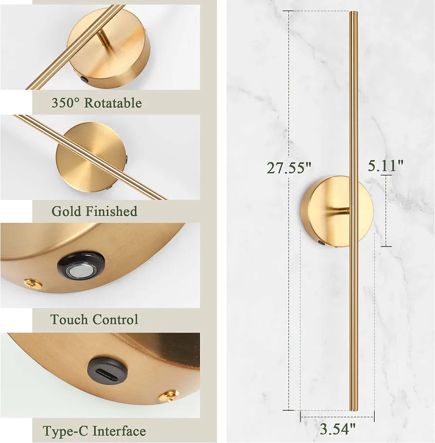 Wall Sconces,Battery Operated Wall Sconces Set of 2 7500mAh Endurance 100 Hours,3000K-6000K Dimmable LED Wireless Wall Light for Bathroom, Mirror, Living Room, Bedroom, Hallway