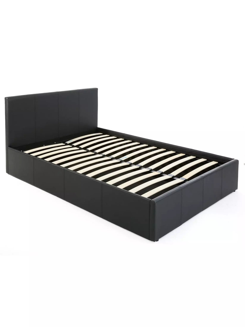 Marston Faux Leather Side Lift Up Storage Ottoman Bed with Mattress Options (Buy and SAVE!) - Black - FSC® Certified