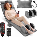 Full Body Massage Mattress – Heated Massage Mat with Detachable Foot Massager, 9 Vibrating Modes, 3 Heat Settings, Relieves Muscle Tension for Back, Neck & Legs, Timer
