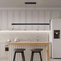 Mikeru 150cm Linear Pendant Light, Kitchen Island Lighting 10% to 100% Dimmable Hanging Adjustable Lamp with Remote Control  3000k/4500k/6000k for Dining Room, Home Decor