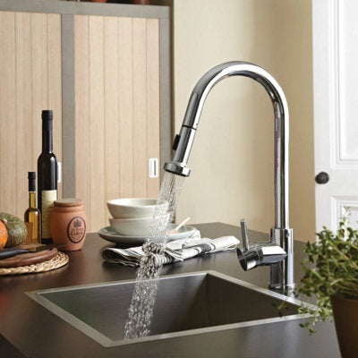 Bristan Apricot Monobloc Kitchen Mixer Tap Single Lever Modern Pull-Out Chrome
