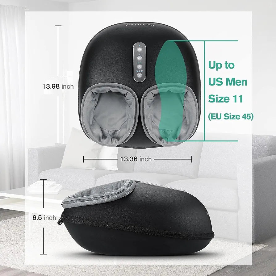 Medcursor Foot Massager Machine with Heat Function, Deep Kneading Massager, Multi-Level Settings & Adjustable Intensity for Home or Office Use 