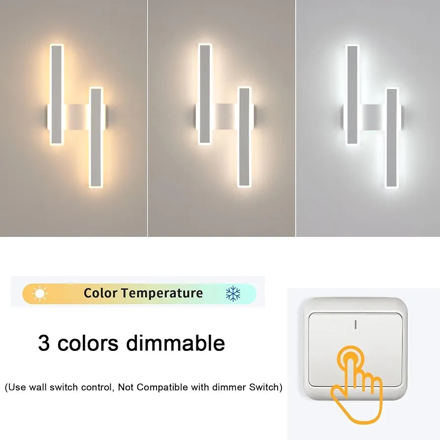 DELIPOP Indoor Led Wall Lights 32W 3600LM, 3 Adjustable Color Temperature