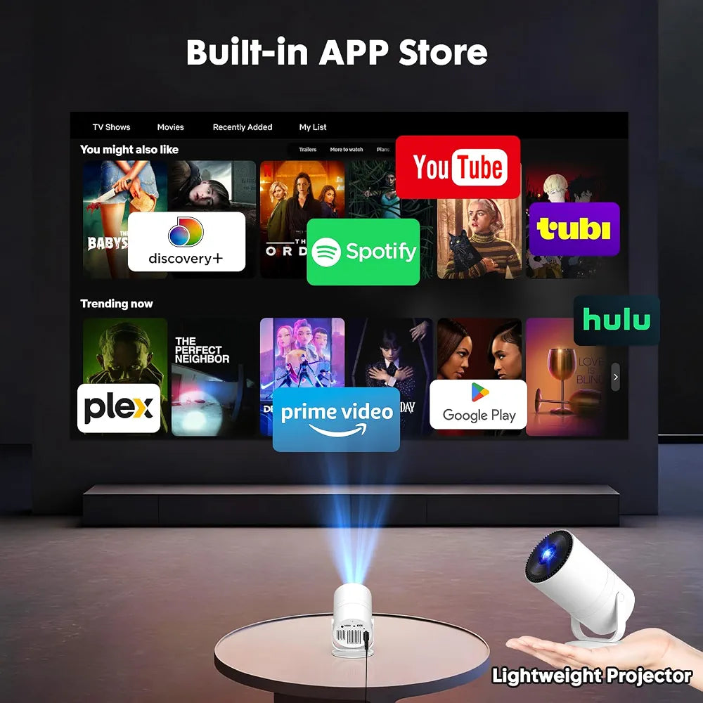 Tecaki Android 14 Mini Projector with WiFi 6 & Bluetooth 5.2