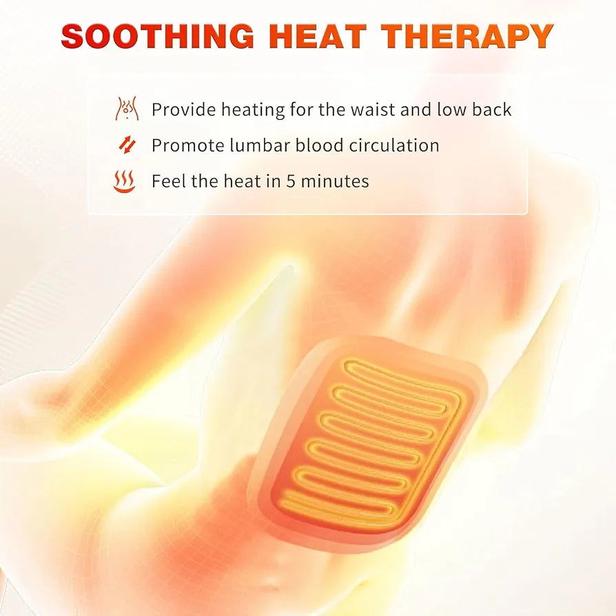 Vibration Back Massager for Chair with Heat, Chair Massager Pad with 8 Vibration, Seat Cushion for Seniors, Office Workers & Family, Fatigue & Pain Relief in Office & Home Use, Gift for Mom/Dad