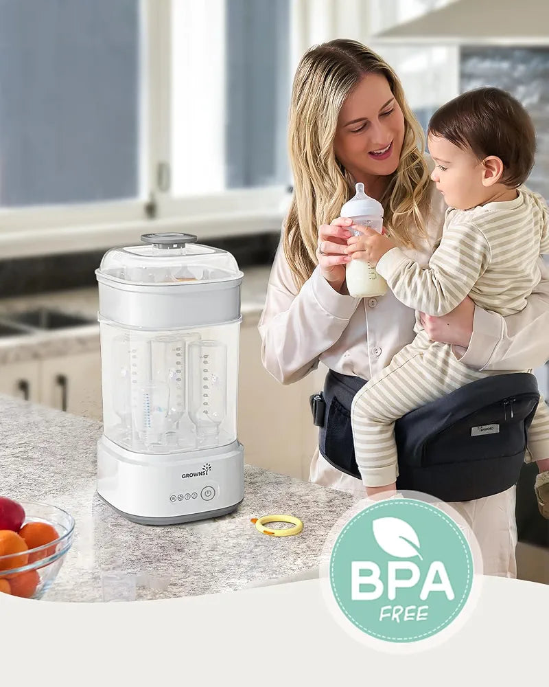 Grownsy Electric Baby Bottle Steriliser and Dryer, 8-Min Sterilisation