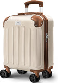 LUGG 15 Inch Skywander Lightweight Underseat Cabin Bag EasyJet Approved 45 x 34 x 20cm, 24L, Cream and Brown